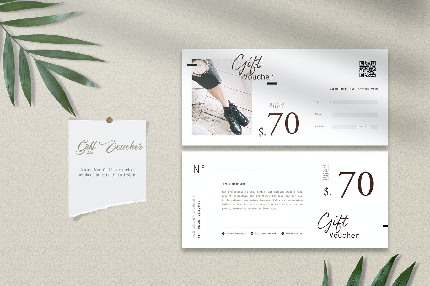 Mẫu voucher thời trang đẹp, nhẹ nhàng