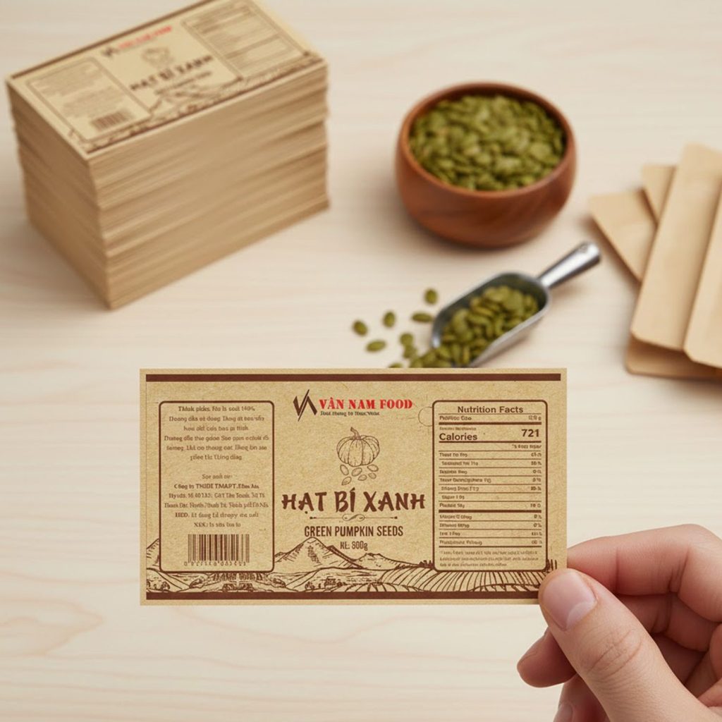 in tem nhãn giấy kraft