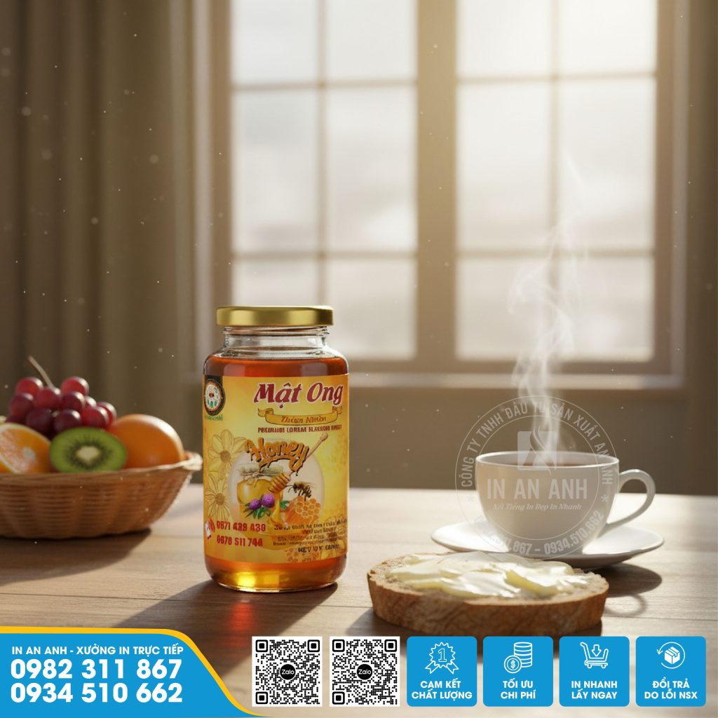 In Tem Decal Dán Chai Mật Ong