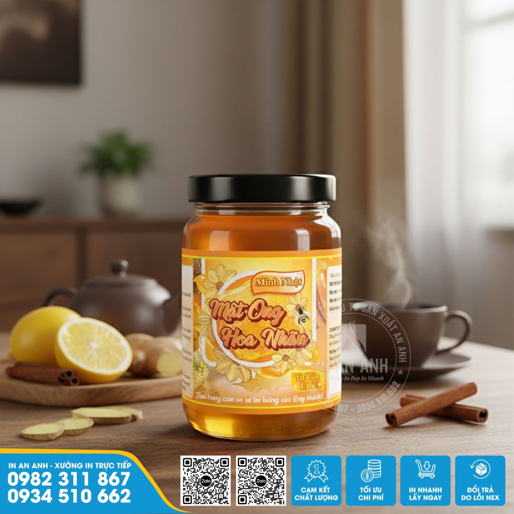 In Tem Decal Dán Chai Mật Ong