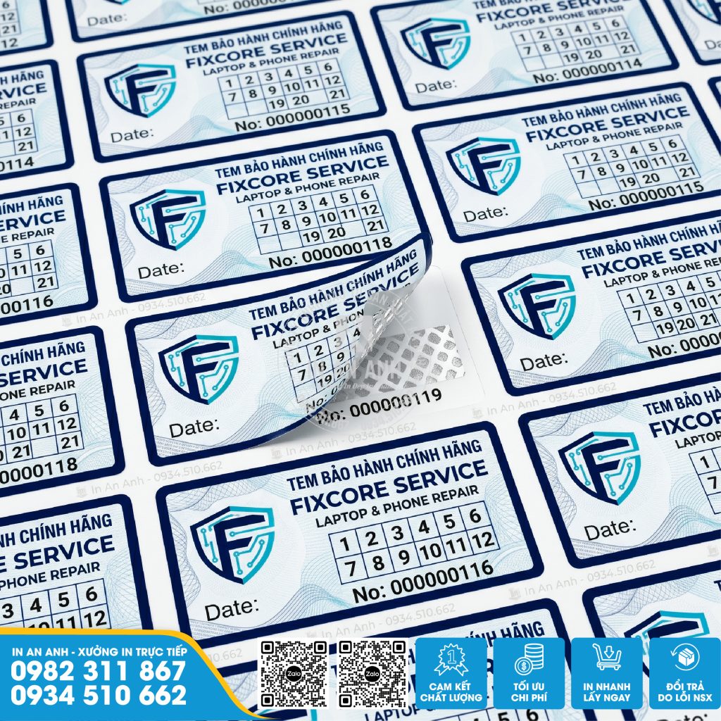 in tem bảo hành